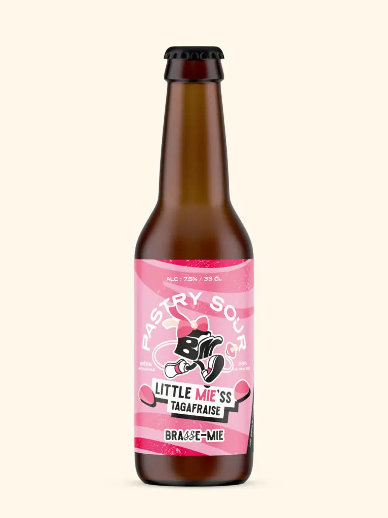 Bière artisanale Brasse-Mie Little Mie’ss, pastry sour Tagafraise et au pain sec.
